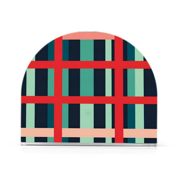 Yayeee Napkin Holder for Table Kitchen Paper Tissue Organization, Green Plaid