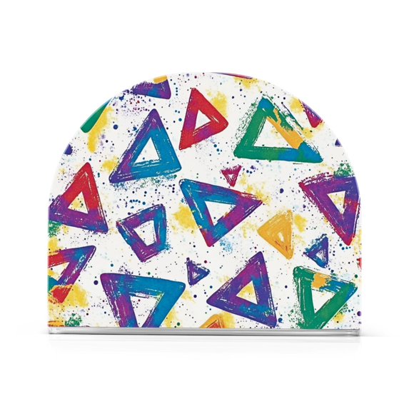 Yayeee Napkin Holder for Table Kitchen Paper Tissue Organization, Green Simple Triangles