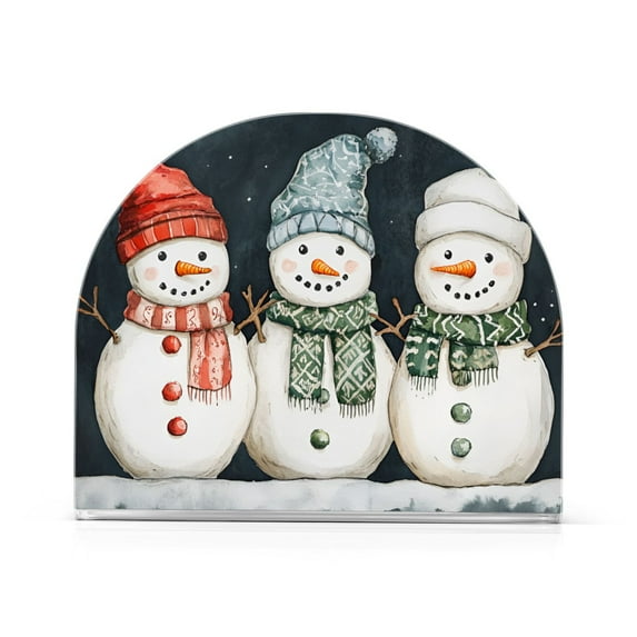 Yayeee Napkin Holder for Table Kitchen Paper Tissue Organization, Green Snowmen