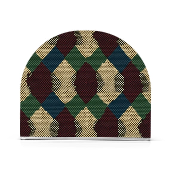 Yayeee Napkin Holder for Table Kitchen Paper Tissue Organization, Green Tartan Pattern