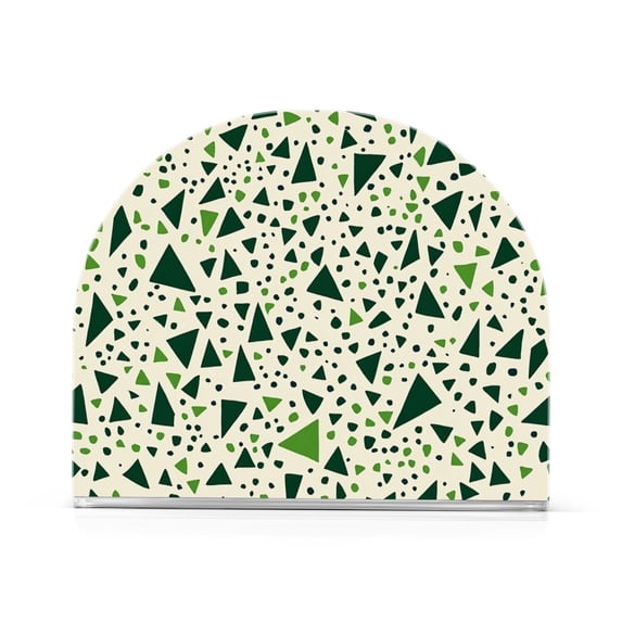 Yayeee Napkin Holder for Table Kitchen Paper Tissue Organization, Green Triangles Pattern