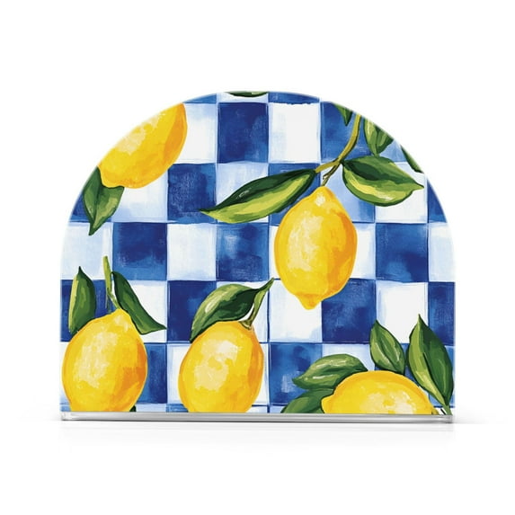 Yayeee Napkin Holder for Table Kitchen Paper Tissue Organization, Lemon Checkered