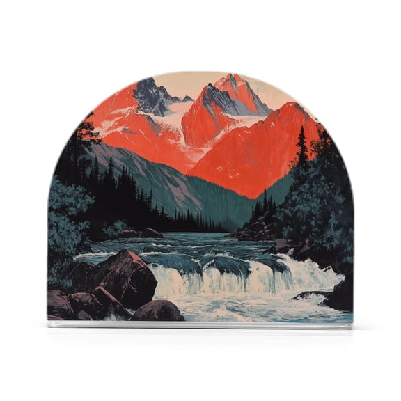 Yayeee Napkin Holder for Table Kitchen Paper Tissue Organization, Mountains at Dawn