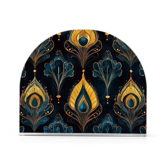 Yayeee Napkin Holder for Table Kitchen Paper Tissue Organization, Navy Blue Art Pattern