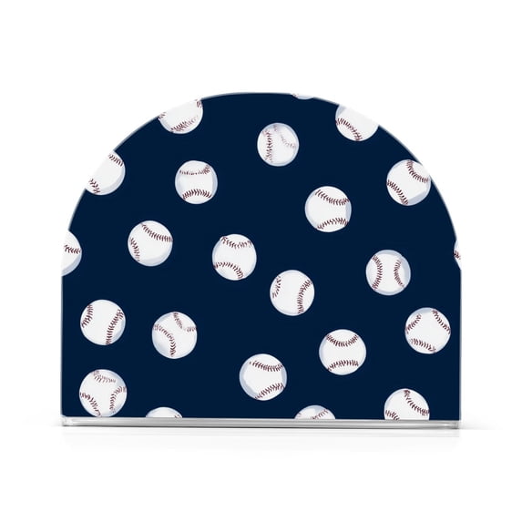 Yayeee Napkin Holder for Table Kitchen Paper Tissue Organization, Navy Blue Baseball Pattern