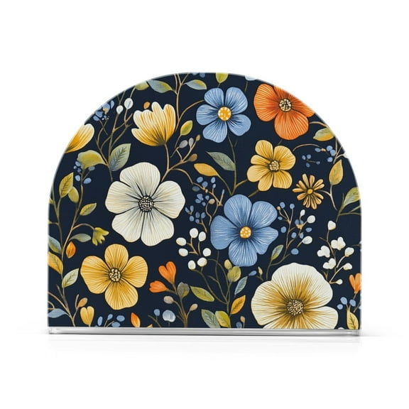 Yayeee Napkin Holder for Table Kitchen Paper Tissue Organization, Navy Floral Pattern