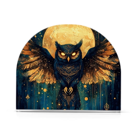Yayeee Napkin Holder for Table Kitchen Paper Tissue Organization, Night Owl Pattern