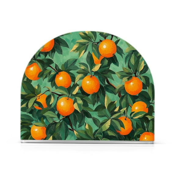 Yayeee Napkin Holder for Table Kitchen Paper Tissue Organization, Orange Tree Pattern