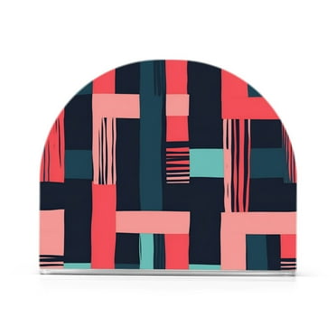 Yayeee Napkin Holder for Table Kitchen Paper Tissue Organization, Pink Geometric