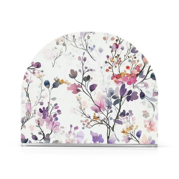 Yayeee Napkin Holder for Table Kitchen Paper Tissue Organization, Purple Wildflowers