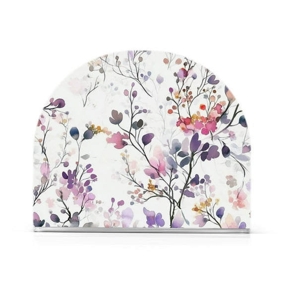 Yayeee Napkin Holder for Table Kitchen Paper Tissue Organization, Purple Wildflowers