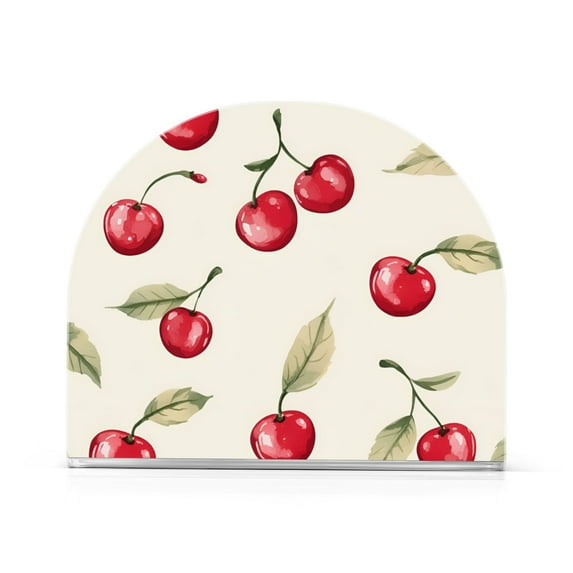 Yayeee Napkin Holder for Table Kitchen Paper Tissue Organization, Red Cherry
