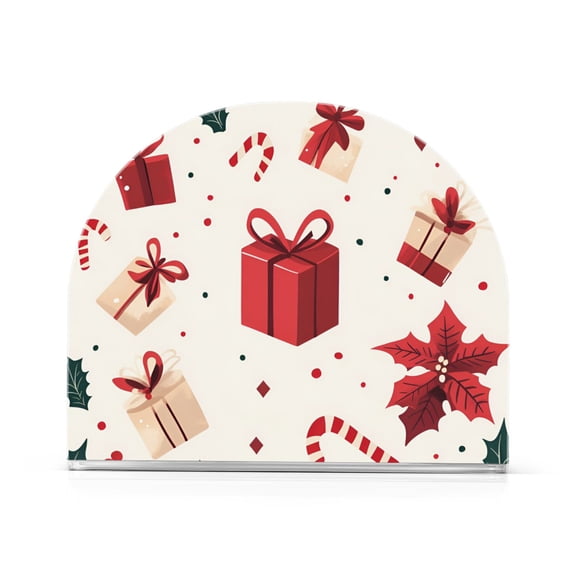 Yayeee Napkin Holder for Table Kitchen Paper Tissue Organization, Red Christmas Gift Pattern