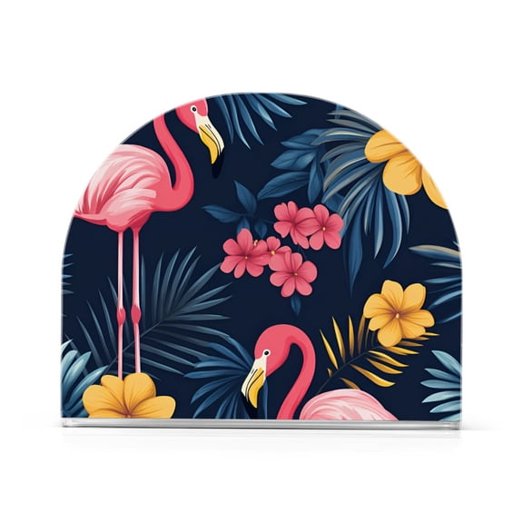 Yayeee Napkin Holder for Table Kitchen Paper Tissue Organization, Red Floral Flamingo
