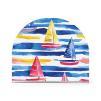 Yayeee Napkin Holder for Table Kitchen Paper Tissue Organization, Red Hand Drawn Sailboats