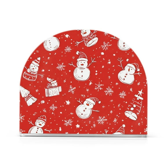 Yayeee Napkin Holder for Table Kitchen Paper Tissue Organization, Red Snowman