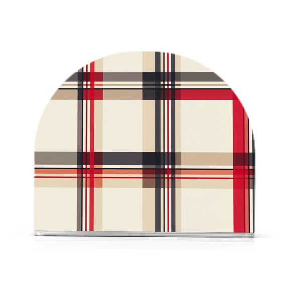 Yayeee Napkin Holder for Table Kitchen Paper Tissue Organization, Red Tartan
