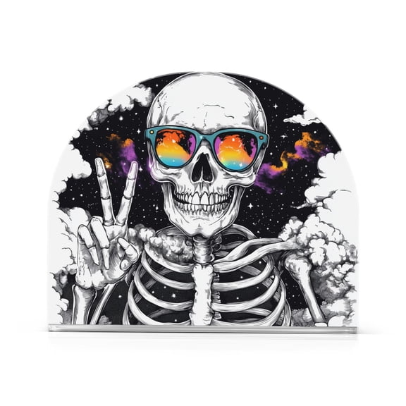 Yayeee Napkin Holder for Table Kitchen Paper Tissue Organization, Skeleton with Glasses