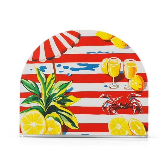 Yayeee Napkin Holder for Table Kitchen Paper Tissue Organization, Striped Lemon