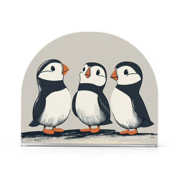Yayeee Napkin Holder for Table Kitchen Paper Tissue Organization, Three Cute Little Puffin