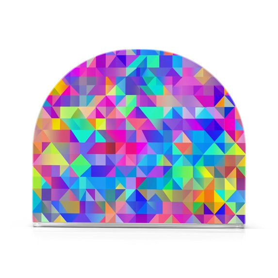 Yayeee Napkin Holder for Table Kitchen Paper Tissue Organization, Vibrant Geometric Pattern