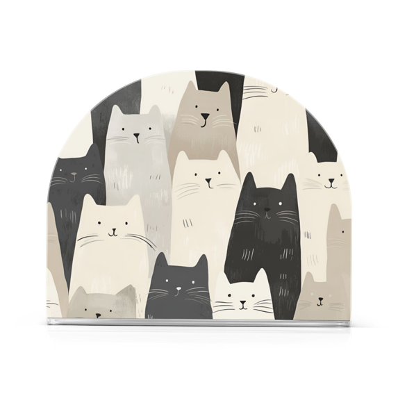 Yayeee Napkin Holder for Table Kitchen Paper Tissue Organization, White Cute Cats