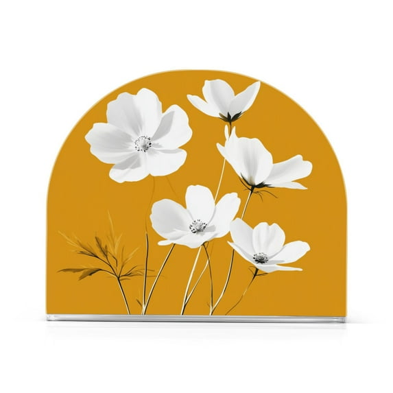 Yayeee Napkin Holder for Table Kitchen Paper Tissue Organization, White Flowers