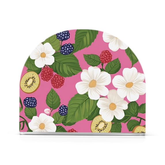 Yayeee Napkin Holder for Table Kitchen Paper Tissue Organization, White Flowers