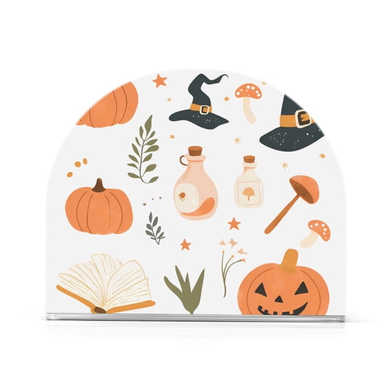 Yayeee Napkin Holder for Table Kitchen Paper Tissue Organization, White Halloween Pumpkin