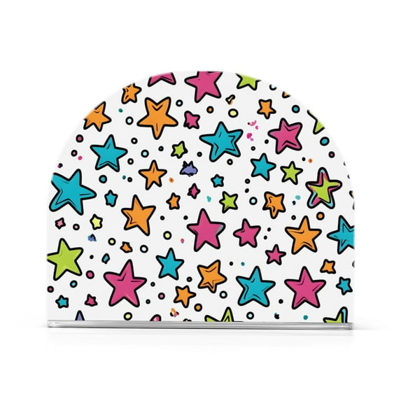 Yayeee Napkin Holder for Table Kitchen Paper Tissue Organization, White Stars