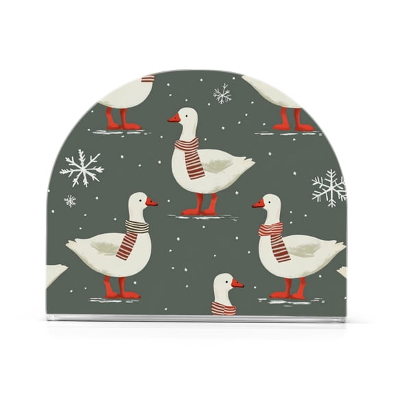 Yayeee Napkin Holder for Table Kitchen Paper Tissue Organization, Winter Goose