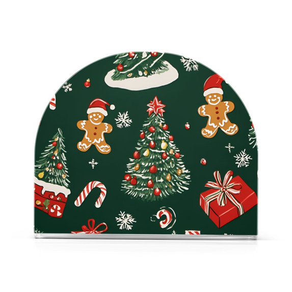 Yayeee Napkin Holder for Table Kitchen Paper Tissue Organization, Yellow Christmas Gingerbread