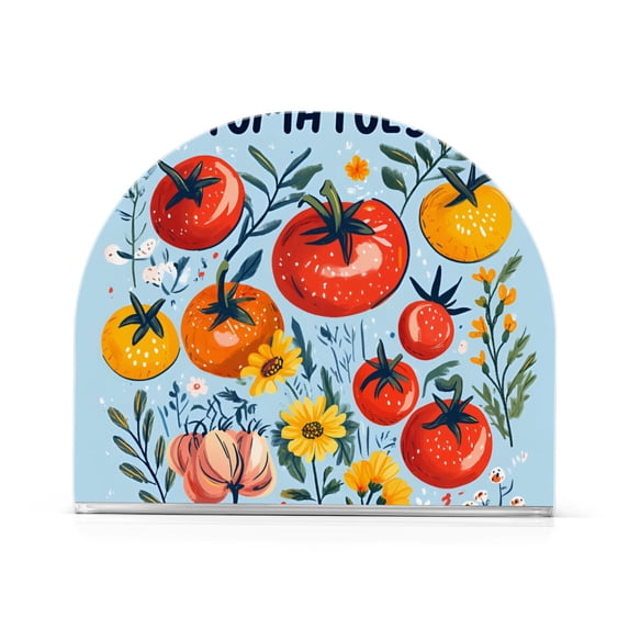 Yayeee Napkin Holder for Table Kitchen Paper Tissue Organization, Yellow Floral Tomatoes