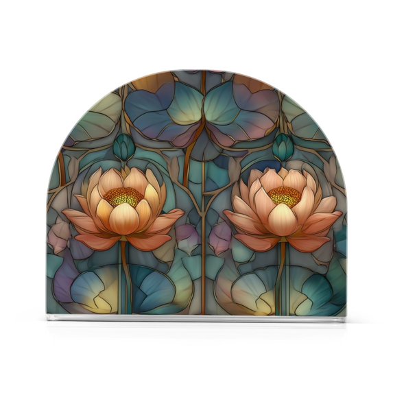 Yayeee Napkin Holder for Table Set of 2 Kitchen Paper Tissue Organization, Abstract Water Lilies Pattern