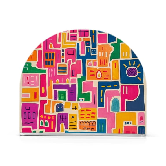 Yayeee Napkin Holder for Table Set of 2 Kitchen Paper Tissue Organization, Art Map