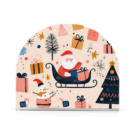 Yayeee Napkin Holder for Table Set of 2 Kitchen Paper Tissue Organization, Beige Christmas Santa