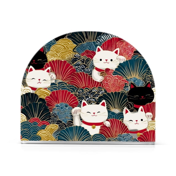 Yayeee Napkin Holder for Table Set of 2 Kitchen Paper Tissue Organization, Black Lucky Cat