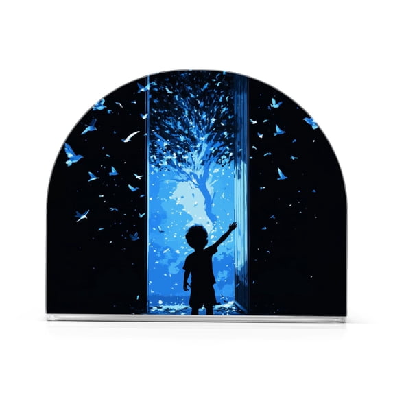 Yayeee Napkin Holder for Table Set of 2 Kitchen Paper Tissue Organization, Blue Butterfly