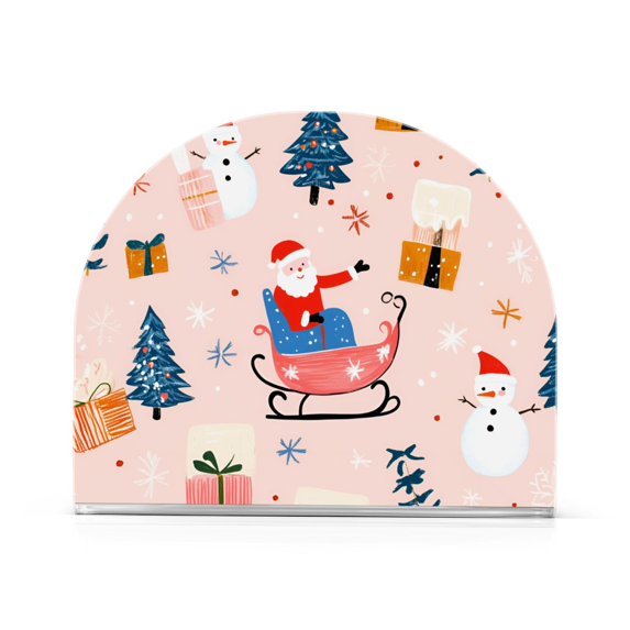 Yayeee Napkin Holder for Table Set of 2 Kitchen Paper Tissue Organization, Blue Christmas Santa
