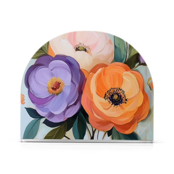 Yayeee Napkin Holder for Table Set of 2 Kitchen Paper Tissue Organization, Bright Flowers