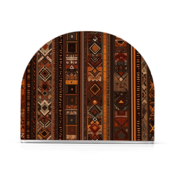 Yayeee Napkin Holder for Table Set of 2 Kitchen Paper Tissue Organization, Brown Tribal Pattern