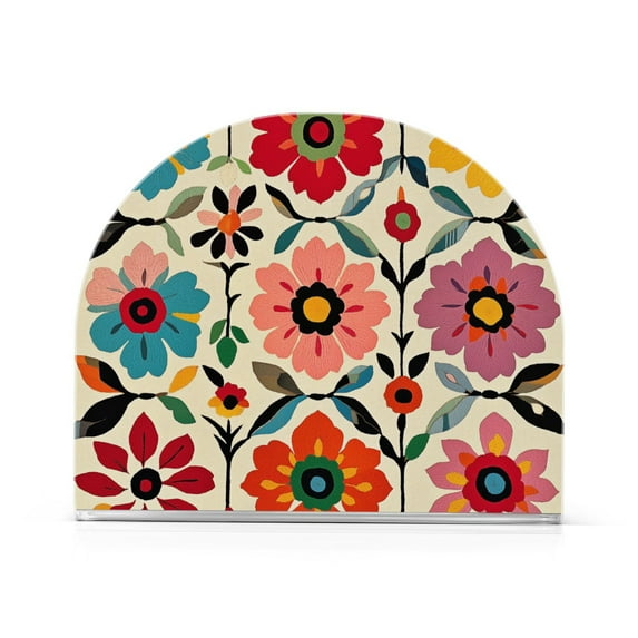 Yayeee Napkin Holder for Table Set of 2 Kitchen Paper Tissue Organization, Colorful Flowers
