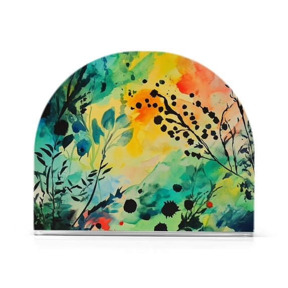 Yayeee Napkin Holder for Table Set of 2 Kitchen Paper Tissue Organization, Colorful Plants