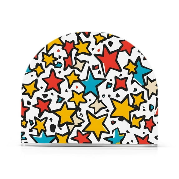Yayeee Napkin Holder for Table Set of 2 Kitchen Paper Tissue Organization, Colorful Stars