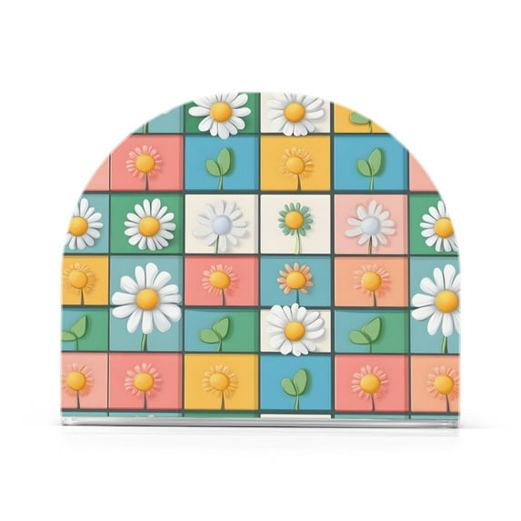 Yayeee Napkin Holder for Table Set of 2 Kitchen Paper Tissue Organization, Daisy Mosaic