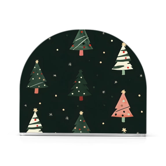 Yayeee Napkin Holder for Table Set of 2 Kitchen Paper Tissue Organization, Green Christmas Trees