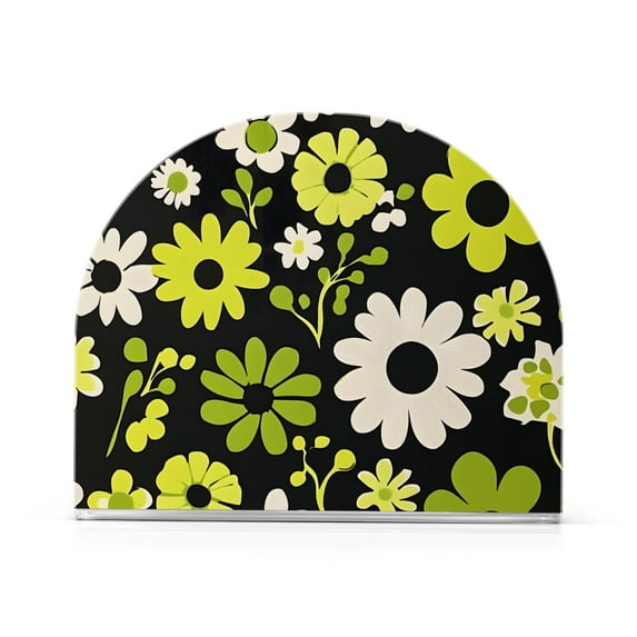 Yayeee Napkin Holder for Table Set of 2 Kitchen Paper Tissue Organization, Green Flower Pattern
