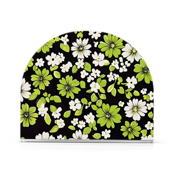Yayeee Napkin Holder for Table Set of 2 Kitchen Paper Tissue Organization, Green Flower Pattern