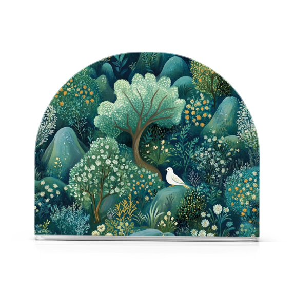 Yayeee Napkin Holder for Table Set of 2 Kitchen Paper Tissue Organization, Green Forest Pattern