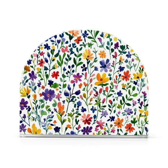 Yayeee Napkin Holder for Table Set of 2 Kitchen Paper Tissue Organization, Green Wildflower Pattern